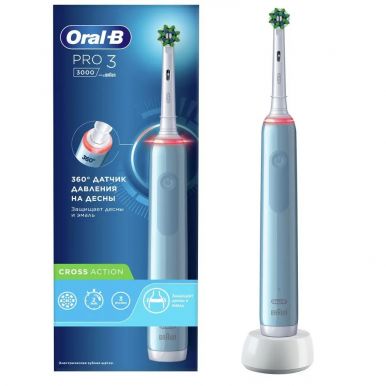 Електрична зубна щітка Braun Oral-B Pro3 3000 Cross Action Blue (D505.513.3)