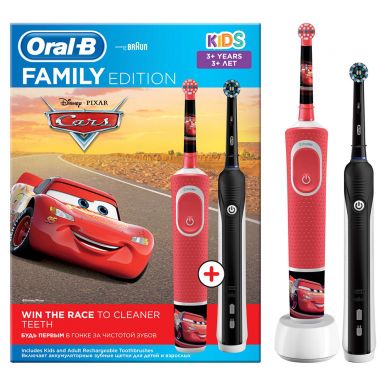 Набір зубних щіток Braun Oral-B Pro 700 (D16.513.1U) + Kids Cars (D100.410.2K) Family Edition