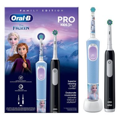 Набір ел. зубних щіток Braun Oral-B Pro Series 1 (D305.513.3) + Pro Kids Frozen (D103.413.2K) Family Edition