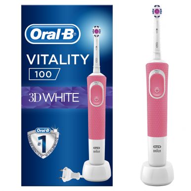 Електрична зубна щітка Braun Oral-B Vitality D100 PRO 3D White Pink