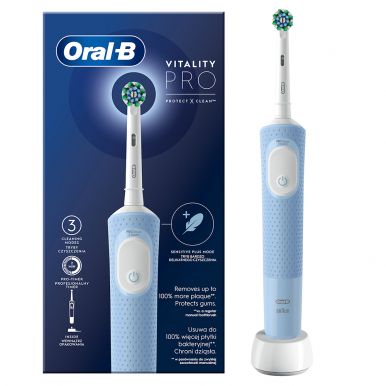 Електрична зубна щітка Braun Oral-B Vitality D100 Pro Protect X Clean CrossAction Vapor Blue (D103.413.3)