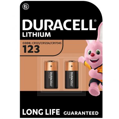 Батарейки литиевые Duracell 123 3V (CR123/CR123A/CR17345), 2 шт. (5000394020320)