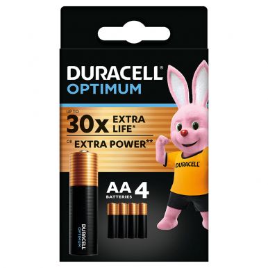 Батарейки щелочные Duracell Optimum AA (LR06) 4 шт. (5000394158696)