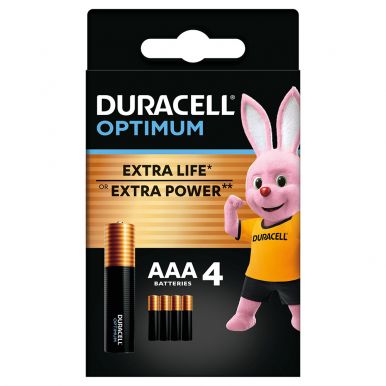 Батарейки щелочные Duracell Optimum AAA (LR03) 4 шт. (5000394158726)