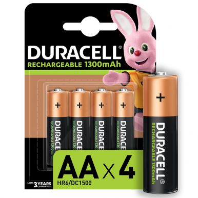 Аккумуляторы Duracell Recharge  AA 1300 мА·ч, 4 шт. (5000394044982)