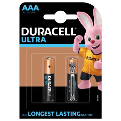 Щелочные батарейки Duracell Ultra Power AAA (LR03) 1.5V, 2 шт. (5000394060425)